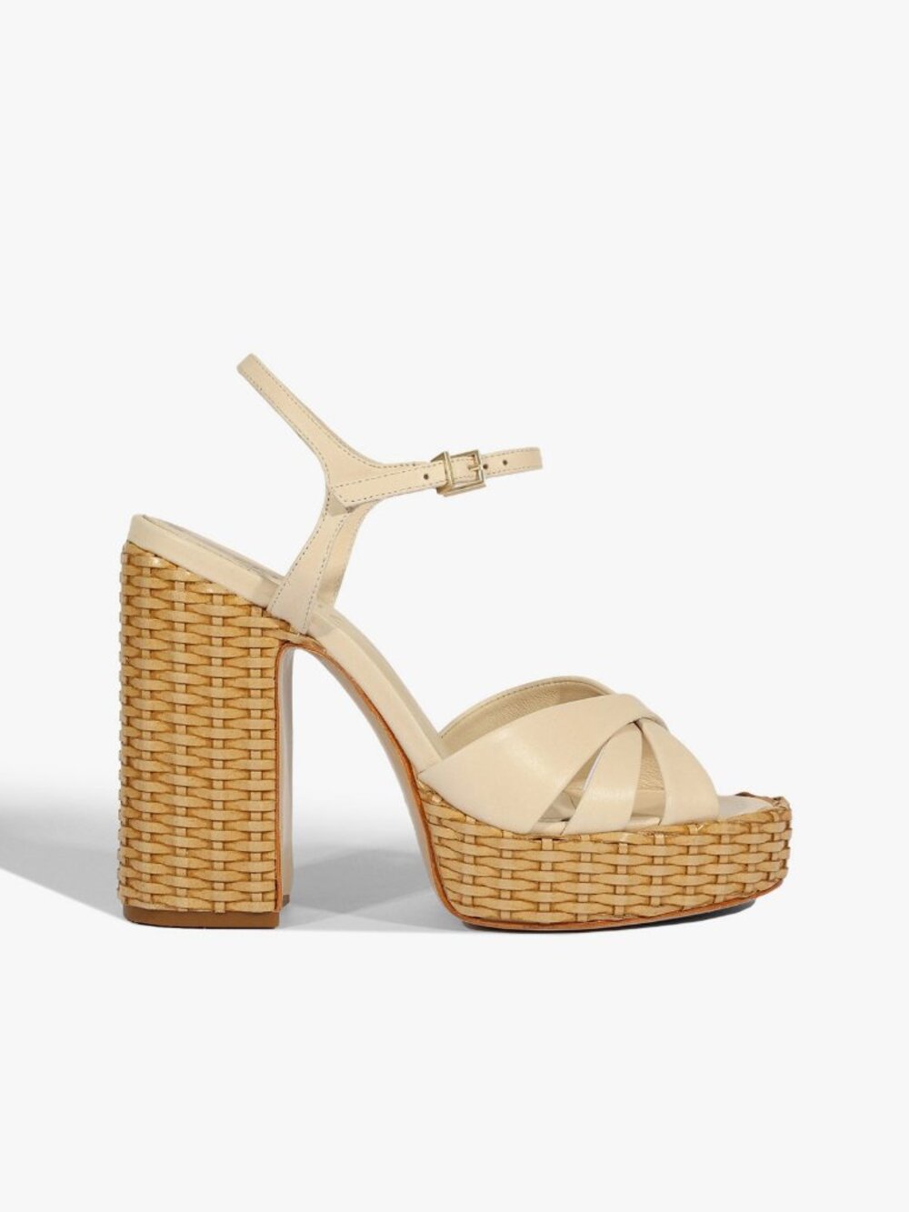 Schutz Keefa Straw Platform Sandals 10.5 NWOB